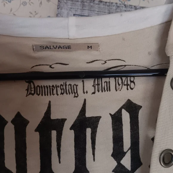 SALVAGE NWOT Lace-Up Front "Death Or Glory" Hooded Dress. M - Picture 5 of 7